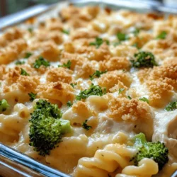 To craft the perfect Creamy Chicken Alfredo Casserole, it’s essential to understand the role each component plays in creating this mouthwatering dish. Here’s a closer look at the main ingredients that come together to make this casserole a standout: