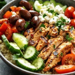 The Mediterranean Chicken Bowl is a vibrant and nutritious dish that brings the diverse flavors of the Mediterranean region right to your table. Inspired by the rich culinary traditions of countries like Greece, Italy, and Spain, this bowl is a celebration of fresh ingredients, lean proteins, and wholesome grains. As a well-balanced meal, it is designed to cater to various dietary needs, making it an excellent choice for anyone looking to incorporate more healthy options into their diet.