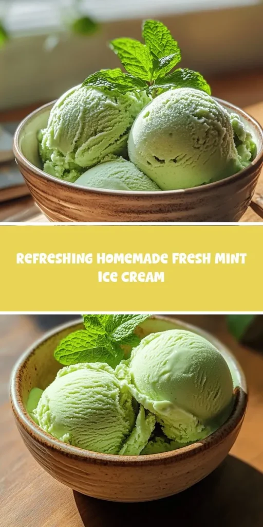 Dive into the refreshing world of homemade ice cream with this Minty Fresh Delight recipe. Discover the joy of crafting your own creamy mint ice cream using fresh ingredients that awaken your senses. This delightful dessert combines invigorating mint with rich cream for a perfect summer treat. Learn step-by-step how to create a smooth custard base, churn, and freeze for that perfect scoop. Ideal for impressing friends and family! #MintIceCream #HomemadeDesserts #SummerTreats #IceCreamLovers #FoodieAdventure