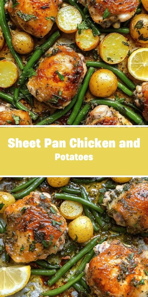 Looking for a delicious and easy weeknight dinner? Try this Herb Roasted Chicken & Potatoes recipe! This one-pan wonder features juicy chicken thighs, crispy baby potatoes, and vibrant green beans all roasted with fresh herbs for incredible flavor. It's not only simple to prepare but also packed with nutrition from wholesome ingredients. Perfect for busy families wanting quick clean-up! #OnePanMeal #HerbRoastedChicken #EasyDinner #HealthyEating #FamilyCooking #WeeknightDinner