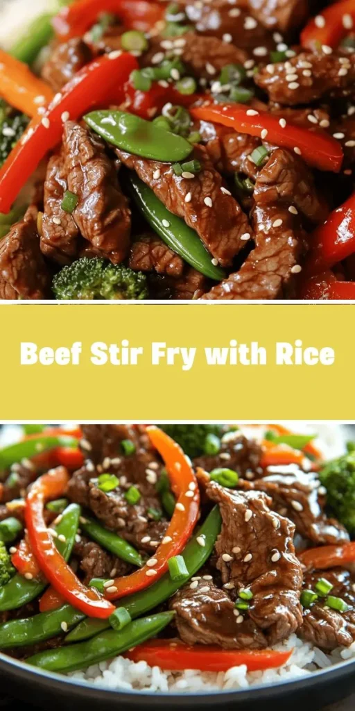 Whip up a quick and flavorful Sizzling Beef Stir Fry with Rice in just 30 minutes! Perfect for busy weeknights, this dish is versatile and can be tailored to meet your taste&mdash;whether you prefer beef, chicken, or tofu. Packed with colorful veggies, it's both nutritious and delicious. Serve it over fluffy rice for a complete meal that&rsquo;s sure to please everyone. Don't miss out on this easy recipe! #BeefStirFry #HealthyEating #QuickMeals #DinnerIdeas #StirFryMagic #30MinuteMeals
