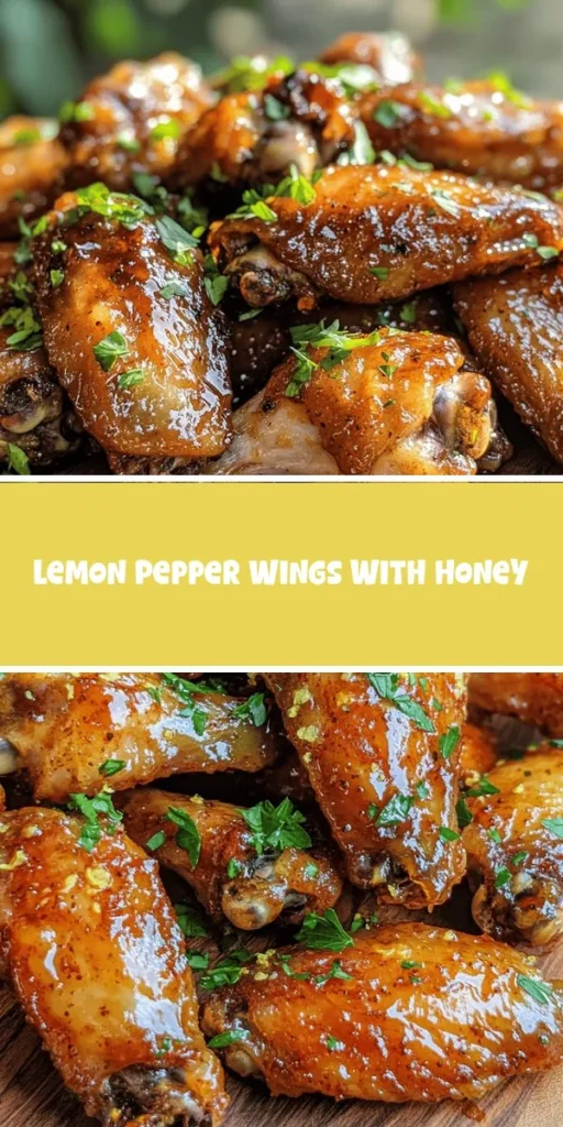 Looking for a flavorful twist on your favorite chicken wings? Try these Zesty Lemon Pepper Wings with Honey Glaze! This delicious recipe combines the brightness of lemon and pepper with a sweet honey glaze that's perfect for any occasion. Ideal for game night, parties, or a satisfying meal at home, these wings are not only easy to make but also a hit with family and friends. Get ready to elevate your wing game! #ChickenWings #LemonPepper #HoneyGlaze #AppetizerIdeas #Foodie #HomeCooking