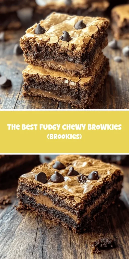 Discover the ultimate indulgence with the best fudgy, chewy brookies, a perfect blend of brownies and cookies! These delightfully decadent treats offer rich chocolate flavors and a soft, buttery texture that will satisfy your sweet cravings. Ideal for gatherings or a cozy night in, brookies are sure to impress! Explore our step-by-step guide and unlock the secret to these irresistible desserts. #Brookies #DessertRecipes #Baking #ChocolateLovers #SweetTreats