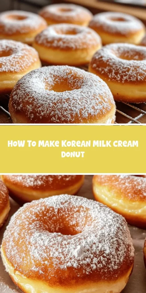 Embark on a delightful culinary journey with Korean Milk Cream Donuts! These fluffy, airy treats feature a rich cream filling that balances sweetness and texture perfectly. Ideal for any occasion, learn how to whip up these delicious donuts in your kitchen with our step-by-step guide. From selecting the best ingredients to frying techniques, discover the art of making this beloved Korean dessert. #KoreanDonuts #BakingJoy #SweetTreats #HomemadeDelights #DonutRecipe #BakingInspiration #CreamFilledDonuts