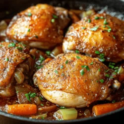 Braised Chicken in Red Wine is a classic French dish that embodies the essence of comfort food. Renowned for its rich flavors and hearty texture, this dish has secured its place in culinary traditions worldwide. The process of braising combines the techniques of browning and slow cooking, allowing the chicken to absorb the robust flavors of the accompanying ingredients. This method not only enhances the taste but also ensures that the meat becomes tender and juicy, making each bite a delightful experience.