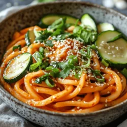 Are you ready to tantalize your taste buds with a dish that perfectly balances spice and creaminess? The Spicy & Creamy Gochujang Udon Noodles recipe is a culinary delight that brings together the rich flavors of Korean cuisine with the comforting texture of udon noodles. This dish is not just a meal; it’s an experience that promises to awaken your senses with every bite.