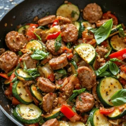 In the fast-paced world we live in, finding time to prepare healthy and delicious meals can often feel like a challenge. With busy schedules and countless responsibilities, many individuals and families resort to quick-fix solutions that may lack the nutrition and flavor we desire. However, this Sizzling Skillet Sausage and Zucchini recipe not only provides a solution but also delivers a feast of flavors in just 25 minutes. Perfect for busy weeknights or casual gatherings, this dish combines savory Italian sausage with fresh vegetables, making it a nutritious and satisfying choice for the whole family.