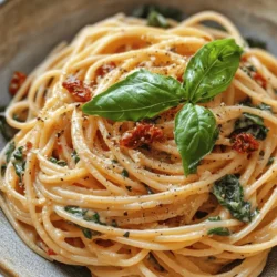 Spaghetti dishes hold a cherished place in the heart of Italian cuisine, celebrated for their versatility and comforting appeal. From classic marinara to rich carbonara, the world of spaghetti is as diverse as it is delicious. Among the myriad of ways to enjoy this beloved pasta, one dish stands out for its unique combination of flavors: Spaghetti with Spinach and Sun-Dried Tomato Cream Sauce. This creative spin not only pays homage to traditional Italian cooking but also introduces fresh, vibrant ingredients that elevate the dish to new heights.