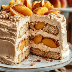 Baking with seasonal fruits is not just a culinary practice; it's a celebration of nature's bounty. When summer arrives, it brings with it an abundance of juicy fruits that can elevate any dessert. Among these, peaches stand out for their sweet, succulent flavor and aromatic fragrance. The Peachy Perfection Cake is an embodiment of summer, merging the delightful taste of fresh peaches with a rich, velvety brown sugar frosting. This cake is not just a treat for the taste buds; it’s a visual spectacle adorned with the vibrant hues of ripe peaches, making it an irresistible centerpiece for any gathering.