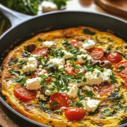 The Mediterranean diet has gained widespread acclaim for its numerous health benefits, making it a favorite among nutritionists and food enthusiasts alike. This diet is characterized by an abundance of plant-based foods, healthy fats, whole grains, and lean proteins, all of which contribute to a balanced and wholesome lifestyle. One standout dish that embodies the essence of this diet is the Mediterranean Veggie Frittata with Feta and Olives. This versatile and nutritious recipe not only showcases the vibrant flavors of the Mediterranean but also serves as a fantastic option for any meal of the day.