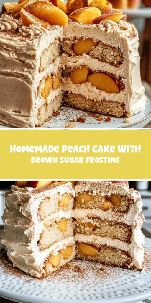 Celebrate summer with a slice of Peachy Perfection Cake! This delightful dessert combines the sweetness of fresh peaches with a rich brown sugar frosting, creating the perfect centerpiece for any gathering. With step-by-step instructions and tips for crafting this moist, flavorful cake, you&rsquo;ll impress family and friends. Indulge in the joys of baking with seasonal fruits and enjoy the lusciousness of summer in every bite. #PeachyPerfection #SummerBaking #CakeRecipe #FreshPeaches #DessertIdeas #BakingJoy