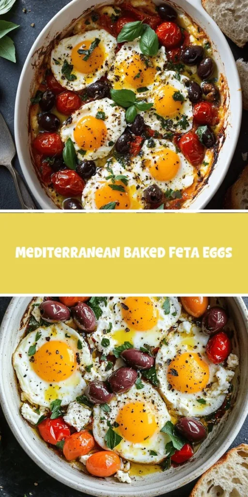 Discover the taste of the Mediterranean with this delicious Baked Feta Eggs recipe! Combining creamy feta, tangy olives, and vibrant veggies, it&rsquo;s the perfect dish for breakfast, brunch, or a light dinner. Easy to make and packed with nutrition, this meal reflects the rich culinary traditions of the Mediterranean region. Dive into the flavors and bring a touch of sunshine to your kitchen! #MediterraneanDiet #BakedFeta #HealthyRecipes #EggDishes #FoodieRevolution