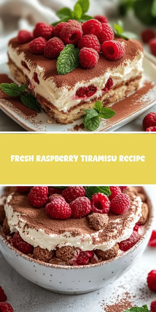 Indulge in a refreshing twist on the classic Italian dessert with our Fresh Raspberry Tiramisu! This vibrant recipe combines the rich, creamy layers of traditional tiramisu with the tartness of fresh raspberries for a light and delicious treat. Perfect for summer gatherings or festive celebrations, it's easy to make and sure to impress your guests. Follow our step-by-step guide for a perfect finish! #RaspberryTiramisu #DessertRecipes #ItalianDessert #Tiramisu #BakingJoy #SummerTreats