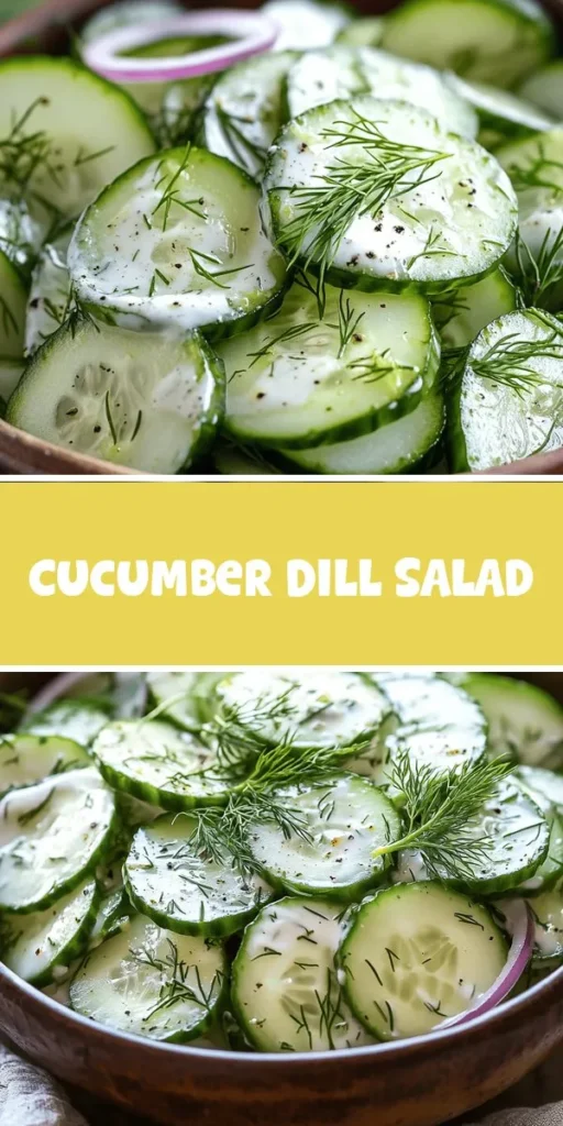Refresh your summer meals with this Refreshing Cucumber Dill Salad! Perfectly combining crisp cucumbers, creamy Greek yogurt, and fragrant dill, this salad is light, nutritious, and bursting with flavor. Ideal for picnics, barbecues, or as a side dish, it's super easy to make and can be prepared in no time. Enjoy a healthy alternative that complements any meal while keeping things fresh and delicious! #CucumberSalad #HealthyEating #SummerRecipes #SaladLove #FreshFlavors