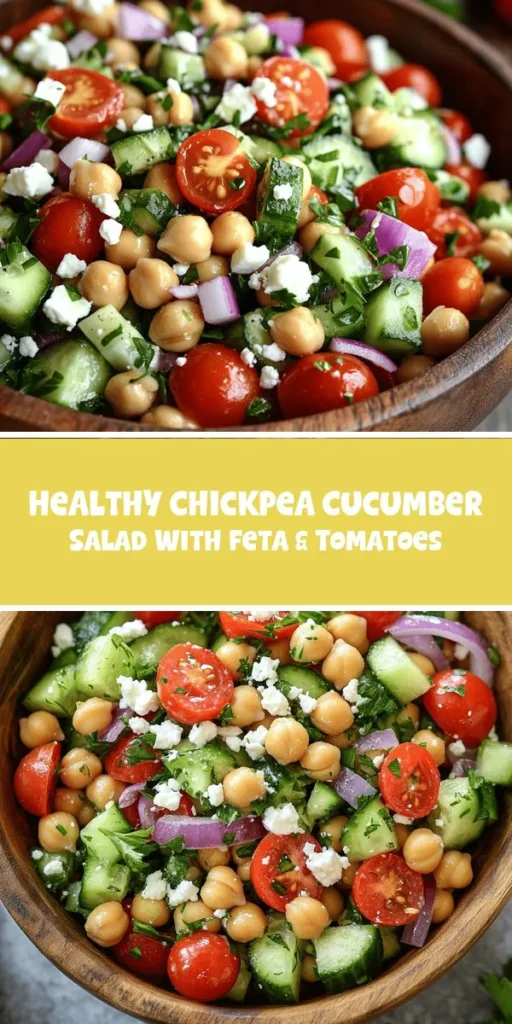 Discover the Refreshing Chickpea Cucumber Salad, a vibrant and nutritious dish perfect for any meal. Packed with protein-rich chickpeas, hydrating cucumbers, and sweet cherry tomatoes, this salad is both satisfying and easy to make. With fresh herbs and a zesty dressing, it's the ideal choice for a healthy lunch, quick dinner side, or a refreshing snack. Try it today and customize with your favorite ingredients! #ChickpeaSalad #HealthyEating #CucumberSalad #QuickRecipes #Nutrition