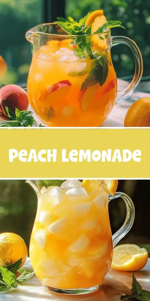 Beat the summer heat with a refreshing peach lemonade that perfectly balances sweet peaches and tart lemons. This simple recipe requires just a few fresh ingredients, making it the ideal drink for picnics, barbecues, or lazy afternoons. Customize it with different fruits, herbs, or even a splash of your favorite spirit for a festive twist. Dive into summer's bounty and enjoy a deliciously hydrating treat! #PeachLemonade #SummerDrinks #RefreshingBeverages #HomemadeDrinks