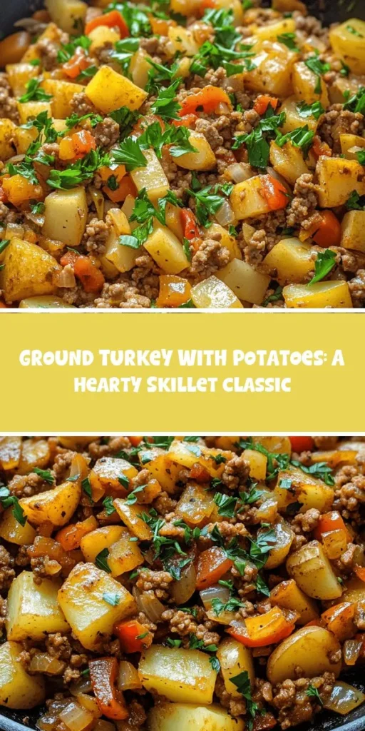 Discover the delicious simplicity of Ground Turkey with Potatoes, a hearty skillet dish perfect for busy nights or cozy family dinners. This recipe combines lean ground turkey and nutrient-rich potatoes for a satisfying meal that caters to various dietary preferences. With easy preparation and flavor customization options, it’s a versatile classic you can enjoy regularly. Try it out tonight! #GroundTurkey #HeartyMeals #EasyRecipes #ComfortFood #SkilletDinner #HealthyEating #MealPrep #FamilyFavorites
