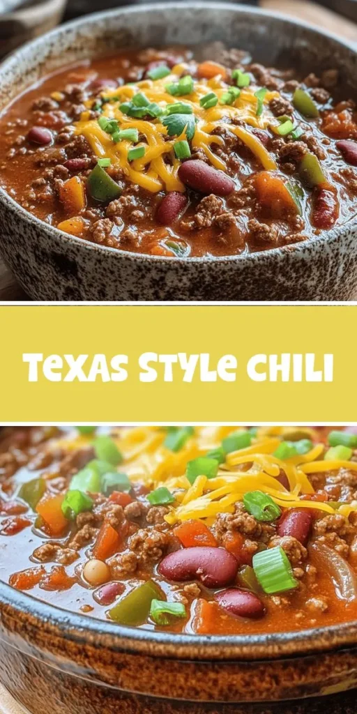 Warm up with this Smoky Texas Style Chili, the ultimate comfort food bursting with rich flavors and hearty ingredients. Combining ground beef, smoked sausage, and aromatic vegetables, this chili celebrates Texas culinary traditions. With the perfect blend of spices, it offers a smoky taste that's hard to resist. Ideal for gatherings or cozy nights, this dish is sure to impress. Get the recipe and make your next meal unforgettable! #ChiliRecipe #ComfortFood #TexasCuisine #CookingAtHome #HeartyMeal #Foodie