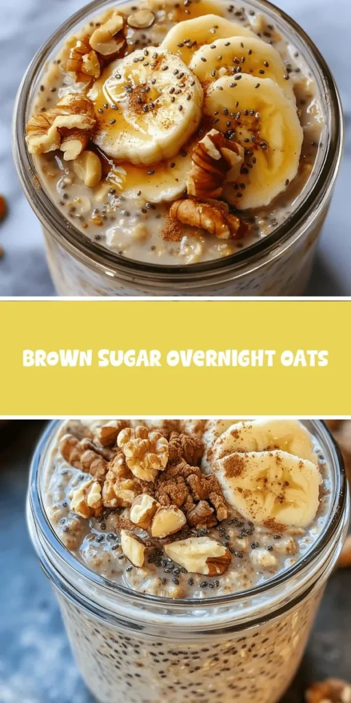 Start your mornings off right with Sweet Dreams Brown Sugar Overnight Oats! This easy and nutritious breakfast packs a delicious combination of rolled oats, brown sugar, chia seeds, and your favorite milk—perfect for busy days. Just mix ingredients the night before, and wake up to a creamy, satisfying meal. Customize with toppings like bananas, nuts, or maple syrup to match your style. Fuel your day the healthy way! #OvernightOats #HealthyBreakfast #MealPrep #Nutrition #BreakfastGoals
