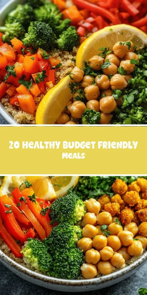 Discover how to enjoy nutritious meals without overspending with our guide to 20 healthy, budget-friendly recipes! From tasty quinoa power bowls to delicious veggie stir-fries, these dishes are simple to prepare and packed with fresh ingredients. Embrace healthy eating while maximizing your grocery budget with smart shopping tips and flavorful recipes that your family will love. Start making delicious meals today! #HealthyEating #BudgetMeals #MealPrep #CookingOnABudget #WholesomeRecipes
