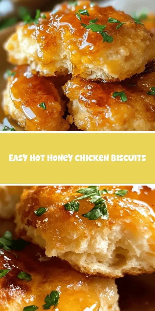 Indulge in the ultimate comfort food with Sweet & Spicy Delight: Easy Hot Honey Chicken Biscuits! This delicious recipe features flaky biscuits filled with juicy chicken, all drizzled with a perfect blend of sweet and spicy hot honey. Perfect for brunch, lunch, or dinner, these biscuits will be a hit with family and friends. Explore this delightful dish that brings together classic flavors with a fun twist! #HotHoney #ChickenBiscuits #ComfortFood #SweetAndSpicy #RecipeIdeas