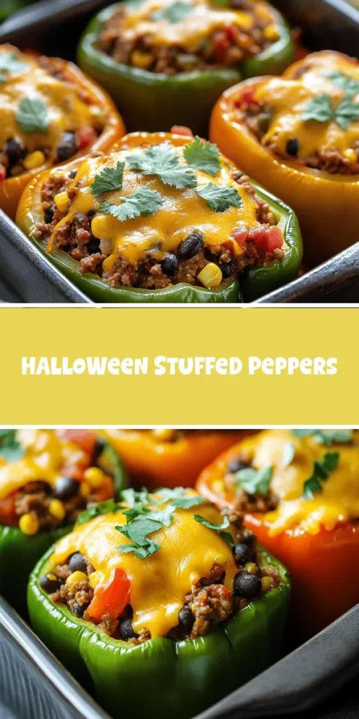 Get ready for a spooktacular treat this Halloween! These colorful Stuffed Peppers are not only festive but also packed with flavor and nutrients, making them perfect for any gathering. Customize your filling with meats, beans, and spices for a tasty twist everyone will love. Easy to make and fun to decorate, they're a great way to involve the kids in the kitchen. Serve them up at your Halloween party and watch the smiles grow! #HalloweenCooking #StuffedPeppers #HealthyRecipes #FamilyFun #FestiveFood
