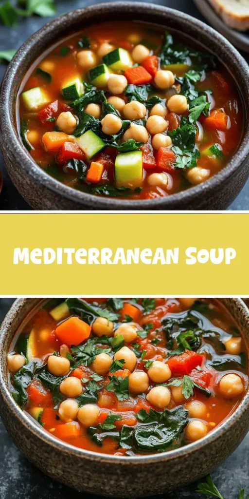 Discover the vibrant flavors of Mediterranean Bliss Soup, a nourishing dish that embodies the heart of Mediterranean cuisine. It's packed with fresh vegetables, legumes, and aromatic spices, making it a delightful and healthy meal for any season. This easy-to-follow recipe not only satisfies your taste buds but also promotes well-being with its wholesome ingredients. Elevate your cooking with this delicious soup! #MediterraneanDiet #HealthyRecipes #SoupLovers #CookingAtHome #MediterraneanBlissSoup