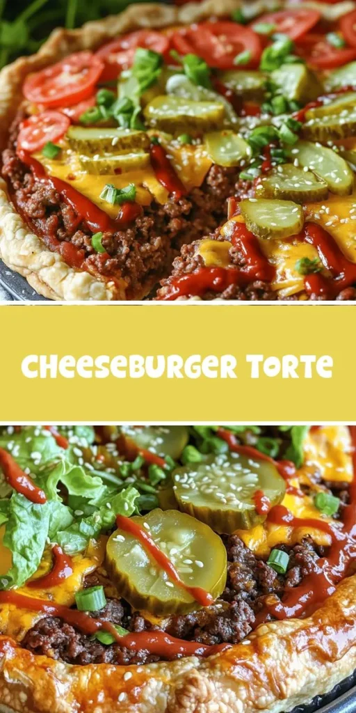 Transform the classic cheeseburger into a show-stopping Cheeseburger Torte that's perfect for any occasion! Delight your guests with layers of savory beef, melted cheese, and tangy condiments all encased in a flaky crust. This dish not only tastes amazing but also looks stunning, making it a perfect centerpiece for gatherings. Ready to impress? Check out our recipe for this mouthwatering twist on a burger favorite! #CheeseburgerTorte #SavoryRecipes #ComfortFood #Foodie #CulinaryArt