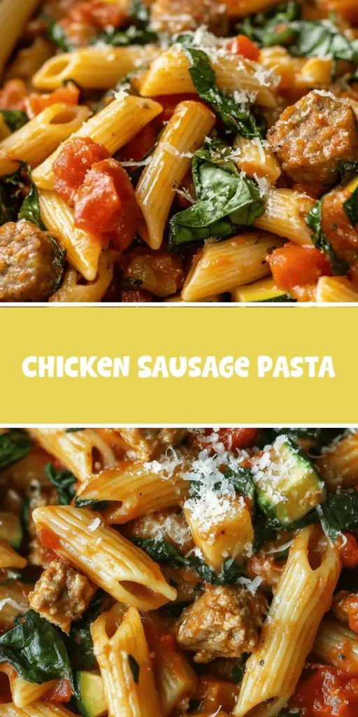 Discover the ultimate comfort food with Savory Chicken Sausage Pasta Delight! This vibrant dish features tender chicken sausage, fresh veggies, and perfectly cooked penne pasta for a meal that's not only flavorful but also nutritious. Perfect for any occasion, it's a breeze to make and can accommodate various tastes. Try adding some heat with red pepper flakes or switch up the veggies for a personal touch. Ideal for weeknight dinners or meal prep! #ChickenSausage #PastaRecipe #HealthyEating #MealPrep #CookingTips #ComfortFood