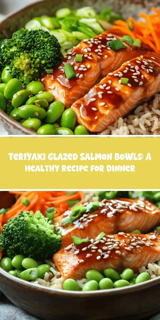 Discover the deliciousness of Teriyaki Glazed Salmon Bowls - a healthy and flavorful meal perfect for any occasion! This nutritious dish features tender salmon marinated in homemade teriyaki sauce, complemented by vibrant vegetables and wholesome grains. Packed with omega-3s and essential vitamins, it's a feast for both the eyes and the taste buds. Ideal for busy lifestyles, these bowls are customizable and cater to various dietary needs. Try this exciting recipe for a wholesome meal! #SalmonBowls #HealthyEats #Teriyaki #CleanEating #MealPrep #DeliciousRecipes