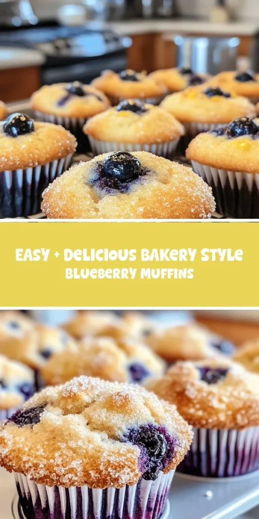 Experience the comfort of homemade blueberry muffins with this heavenly recipe! These bakery-style treats are easy to make and perfect for breakfast, brunch, or a special snack. With juicy blueberries, a soft crumb, and a golden top, they bring warmth and nostalgia to your kitchen. Follow the detailed guide and enjoy the deliciousness of freshly baked muffins at home. Let the delightful aroma fill your space! #BlueberryMuffins #Baking #HomemadeTreats #DeliciousDesserts #MuffinRecipe #ComfortFood #FamilyBaking