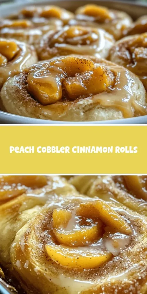 Wake up to the delicious fusion of Peach Cobbler and Cinnamon Rolls with this irresistible recipe! These warm, fluffy rolls are stuffed with juicy peaches and topped with a sweet glaze, making them perfect for brunch or dessert. Easy to make and adaptable with fresh fruits, these rolls will impress your family and friends. Elevate your baking game and enjoy a taste of summer in every bite! #PeachCobblerCinnamonRolls #Baking #Desserts #BrunchIdeas #PeachSeason #HomemadeGoodness #BreakfastTreats