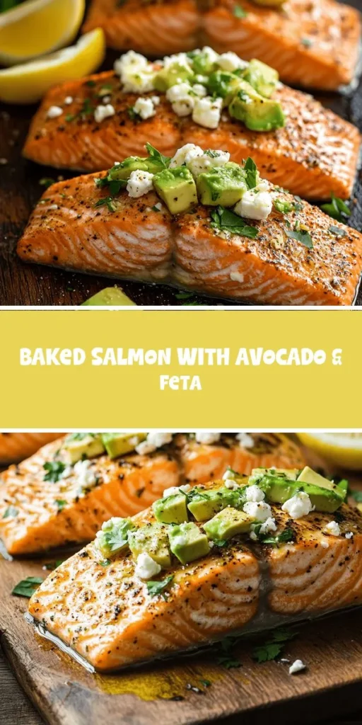 Indulge in a healthy and delicious baked salmon dish with avocado and feta! This recipe combines the nutritious benefits of omega-3-rich salmon, creamy avocado, and tangy feta for a flavorful meal. Perfect for weeknight dinners or entertaining guests, it's easy to prepare and packed with essential nutrients. Elevate your dining experience with this colorful and satisfying dish. Try it today! #BakedSalmon #HealthyEating #Avocado #FetaCheese #RecipeIdeas #NutrientRich #QuickMeals