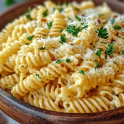 If you’re a fan of cheesy dishes that tantalize your taste buds and offer a comforting embrace, then Cheesy Garlic Twisted Pasta is bound to become a staple in your kitchen. This delightful dish combines the rich flavors of cheese and garlic, enveloped in perfectly twisted fusilli pasta. Whether you’re preparing a cozy family dinner, hosting a gathering with friends, or simply indulging in a solo meal, this recipe delivers on all fronts—comfort, flavor, and ease of preparation.
