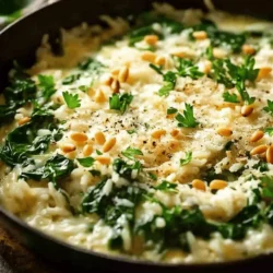 Welcome to the delightful world of Creamy Parmesan Spinach Rice, a dish that perfectly marries comfort and flavor in every bite. This creamy concoction is not just a side dish; it can easily stand alone as a satisfying main course. With its rich, velvety texture and comforting flavors, this recipe is a must-try for anyone looking to elevate their culinary repertoire.