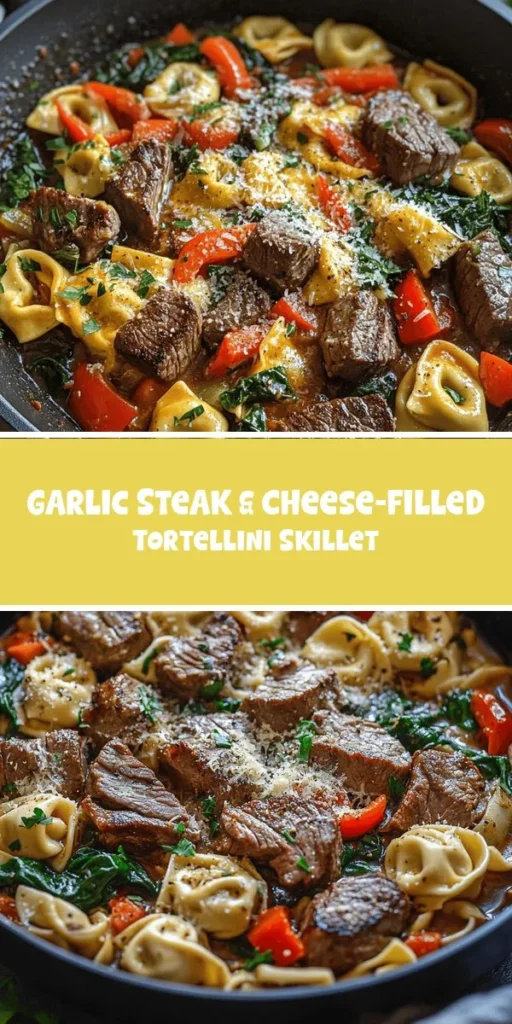 Elevate your midday meal with this low-carb lunch idea that packs a protein punch! This nutritious Garlic Steak & Cheese-Filled Tortellini Skillet is perfect for busy days, combining flavorful steak with cheesy tortellini in a deliciously aromatic dish. Discover more healthy recipes like this at chefrecip. LowCarbLunch ProteinPackedLunch HealthyEating MealPrep QuickRecipes Nutrition DinnerIdeas