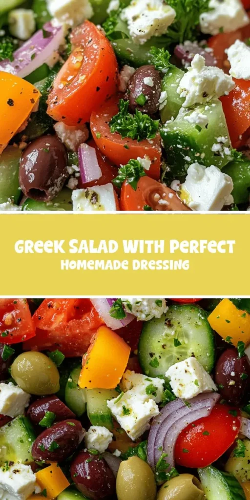Elevate your family-friendly lunch with this colorful Greek salad, packed with fresh vegetables, creamy feta, and briny olives—all tossed in a delicious homemade dressing. This one-pan lunch recipe is not only visually stunning but bursting with Mediterranean flavors that everyone will love. Discover more tasty ideas at chefrecip! GreekSalad HealthyLunch OnePanRecipe FamilyFriendly MediterraneanDiet FreshIngredients DeliciousEats