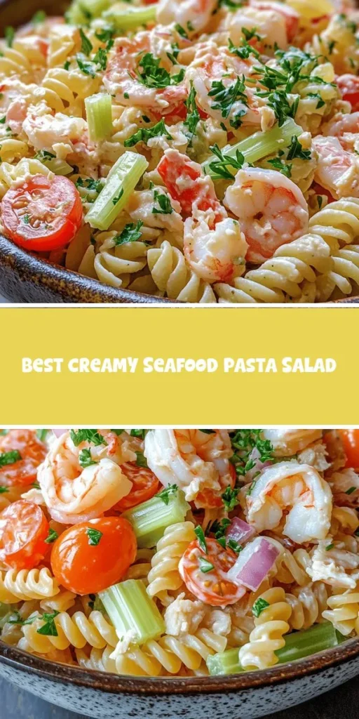 Elevate your meal prep with a protein-packed lunch that&rsquo;s both satisfying and flavorful! This creamy seafood pasta salad combines succulent shrimp, tender crab, and fresh vegetables, making it the ideal choice for work lunches or summer gatherings. Discover this delightful recipe at chefrecip and enjoy nutritious meals all week! MealPrep ProteinPackedLunch SeafoodSalad HealthyEating SummerRecipes QuickLunch PastaSalad