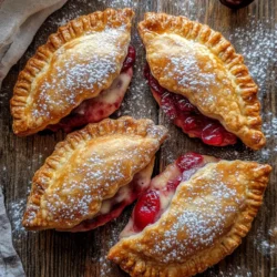 Cherry cheesecake hand pies are the perfect indulgence for any dessert lover, combining the rich, creamy texture of cheesecake with tangy, sweet cherries, all enveloped in a flaky, buttery pastry. This delightful treat not only satisfies a sweet tooth but also evokes a sense of nostalgia, reminiscent of summer picnics and family gatherings. The charming individual servings make these hand pies an excellent choice for various occasions, from casual get-togethers to more formal celebrations.