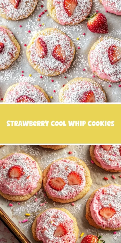 Whip up a delightful no-bake dessert that will satisfy every chocolate lovers craving with this easy recipe! These Strawberry Cool Whip Cookies combine fresh strawberries and creamy Cool Whip for a light, fluffy treat that&rsquo;s perfect for any occasion. Whether it&rsquo;s a summer gathering or a quick meal, these cookies are sure to impress! NoBakeDessert ChocolateLovers QuickMeals StrawberryCookies DessertHeaven EasyRecipes SummerTreats