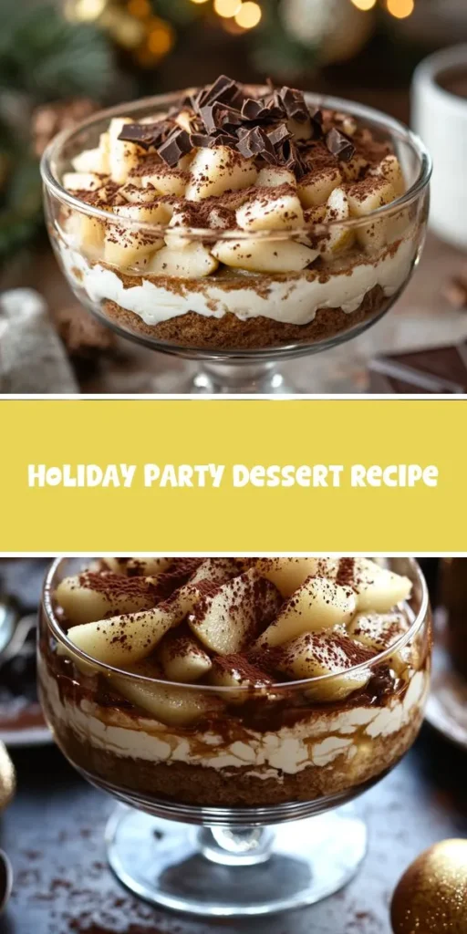 Elevate your holiday dessert game with this Festive Spiced Pear Tiramisu! This seasonal twist on the classic Italian treat combines luscious ripe pears with warm spices, creating a delightful flavor explosion that's perfect for gatherings. With creamy mascarpone layers and coffee-soaked ladyfingers, this dessert is sure to impress. Share the joy of the season with this unique recipe! #Tiramisu #FestiveDesserts #HolidayBaking #SpicedPears #DessertRecipe #ItalianDessert #SeasonalFlavors