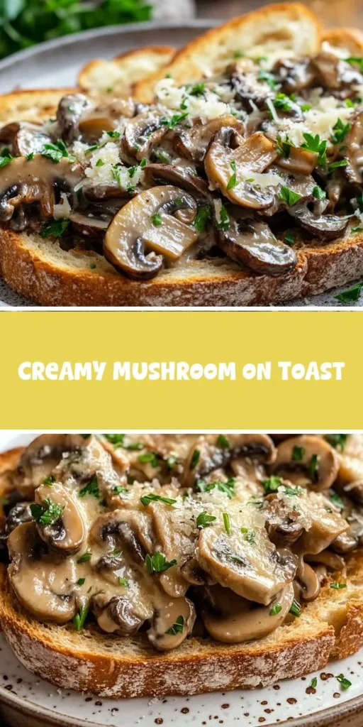 Savor the warmth of Savory Creamy Mushroom on Toast, a delightful blend of earthy mushrooms in a rich, creamy sauce served atop crispy toast. This dish is perfect for brunch, lunch, or as a fancy appetizer. With a mix of button, cremini, and shiitake mushrooms, it's packed with flavor and nutrition. Elevate your meals with this comforting recipe that combines simplicity and sophistication. Perfect for any occasion! #ComfortFood #MushroomRecipes #SavoryToast #CookingAtHome #Foodie