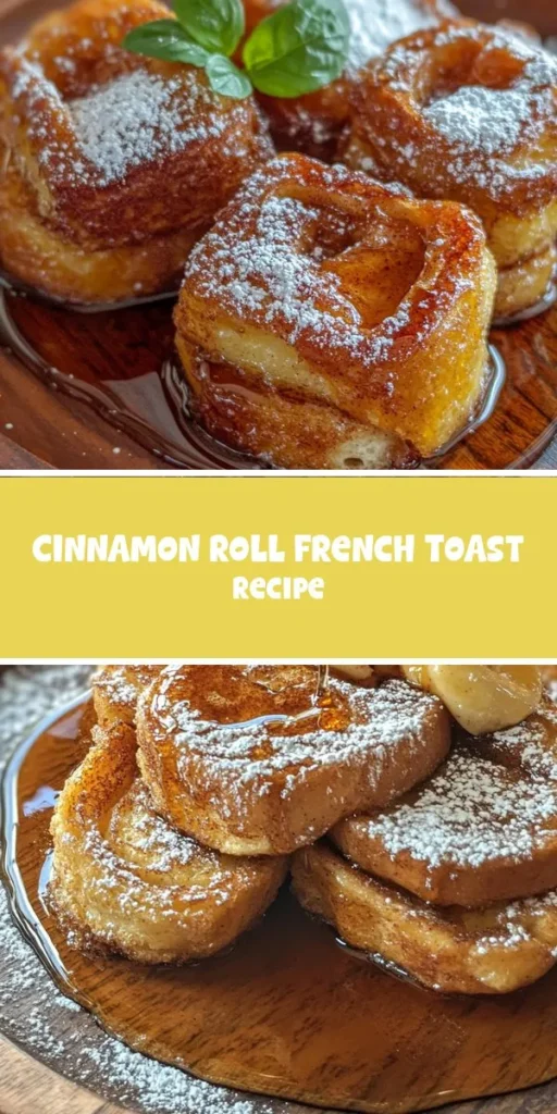 Wake up to the irresistible aroma of Cinnamon Roll French Toast Delight! This mouthwatering recipe combines the gooey goodness of cinnamon rolls with the fluffy texture of French toast, creating a breakfast that feels like a celebration. Perfect for brunch gatherings or simply treating yourself, it's easy to make and customizable with your favorite toppings. Indulge in this delightful dish that brings warmth and nostalgia to your table! #CinnamonRollFrenchToast #BreakfastDelight #BrunchRecipes #ComfortFood #FamilyFavorites