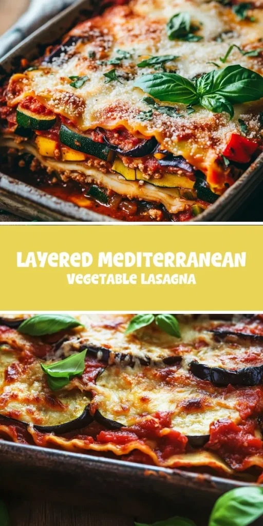 Discover the joys of Mediterranean cooking with this Layered Vegetable Lasagna! Packed with fresh veggies, creamy cheeses, and aromatic herbs, this vegetarian delight is perfect for family dinners or meal prep. With whole wheat or gluten-free noodles, it's adaptable to fit any dietary needs. Dive into a culinary journey and bring flavorful comfort to your table! #Mediterranean #VegetableLasagna #HealthyCooking #VegetarianRecipes #ComfortFood #MealPrep