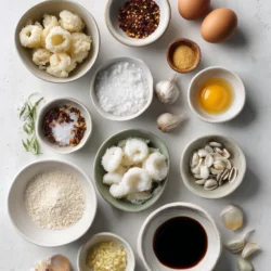 Ingredients for Crispy Fried Calamari Delight: A Perfectly Fried Seafood Treat