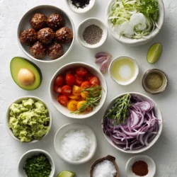 Ingredients for BBQ Meatball Bowls with Avocado Goddess Sauce: A Flavorful Journey