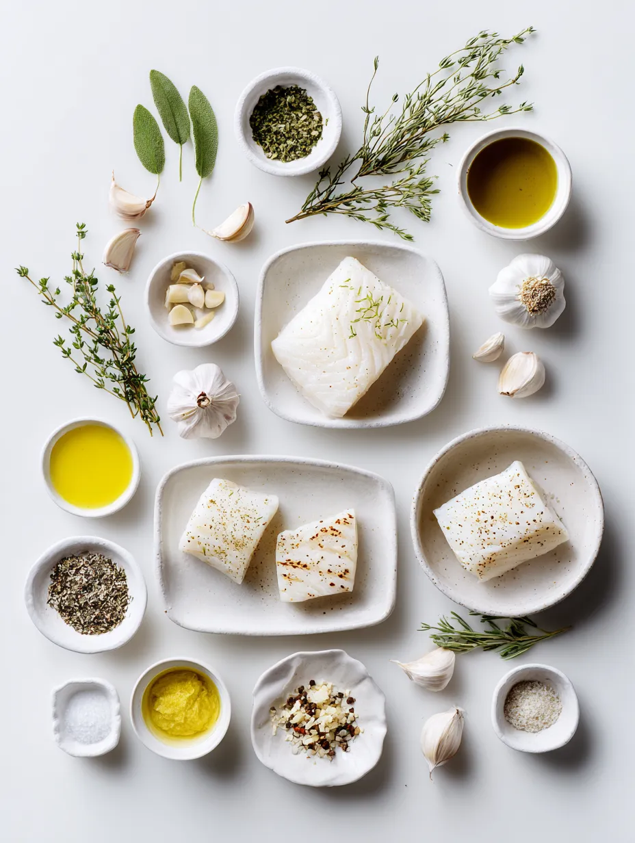 Ingredients for Garlic Parmesan Baked Halibut: A Deliciously Simple Seafood Delight