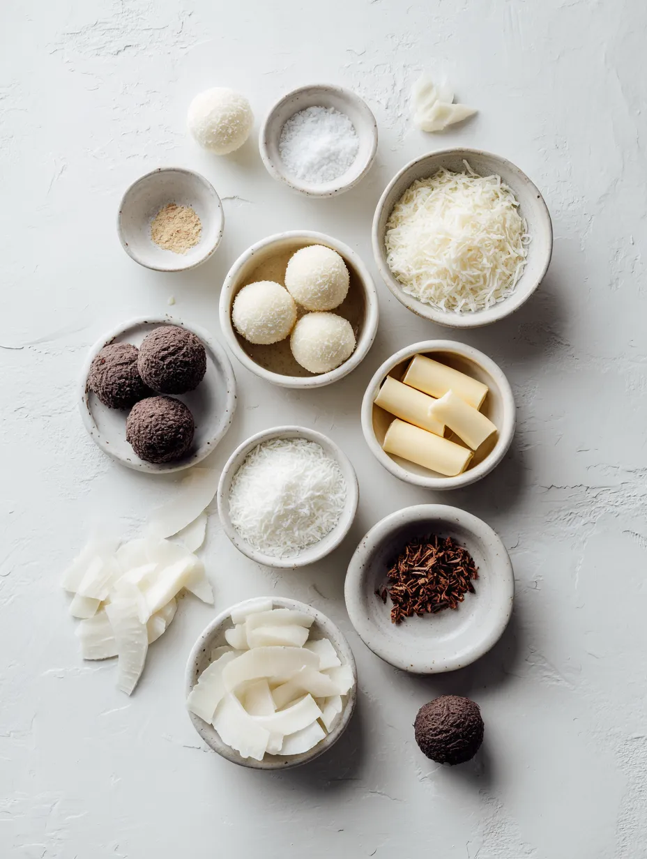 Ingredients for Easy No-Bake Coconut Truffle Dessert: A Delightful Treat