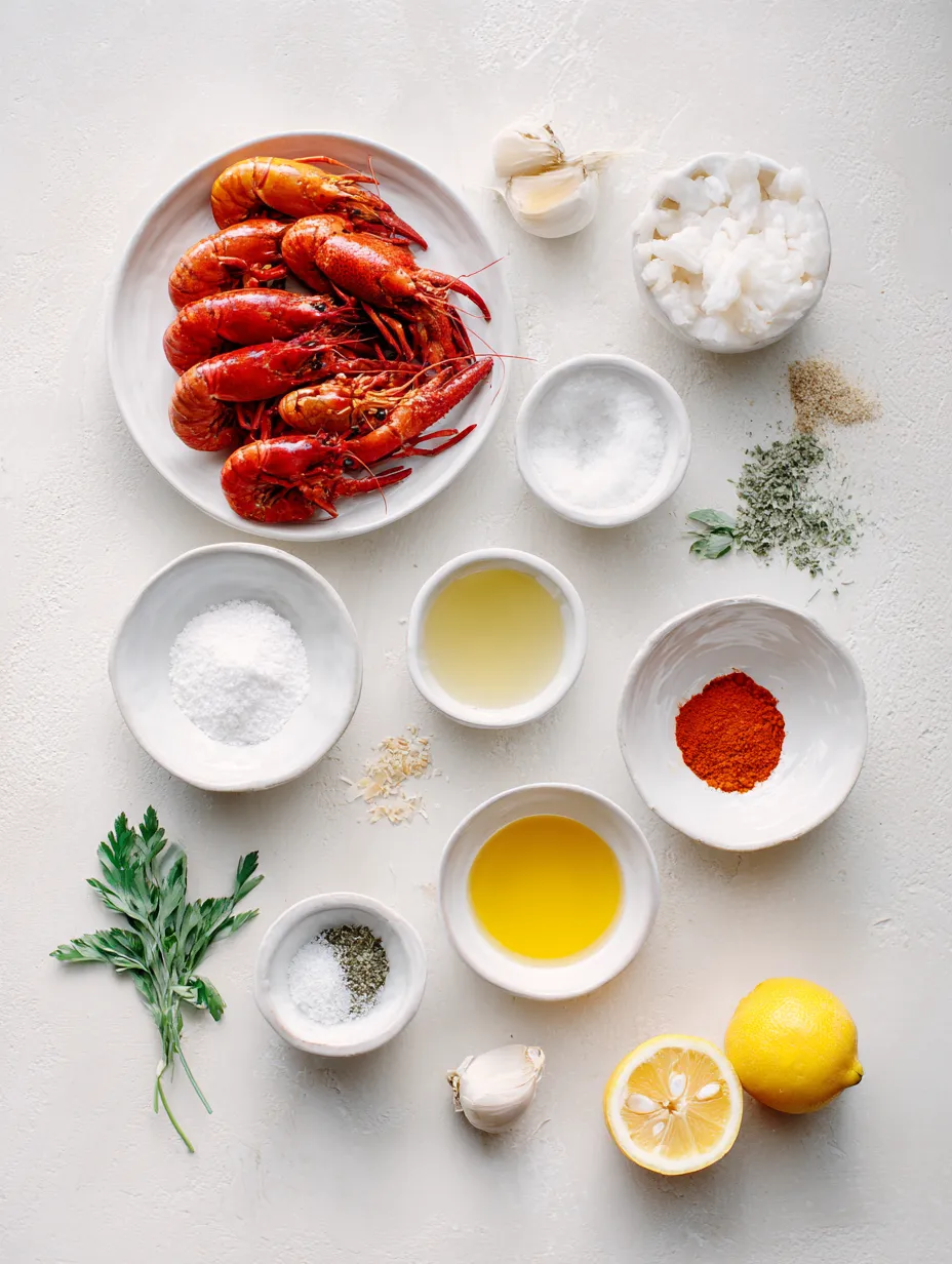 Ingredients for Crawfish Beignets with Cajun Sauce