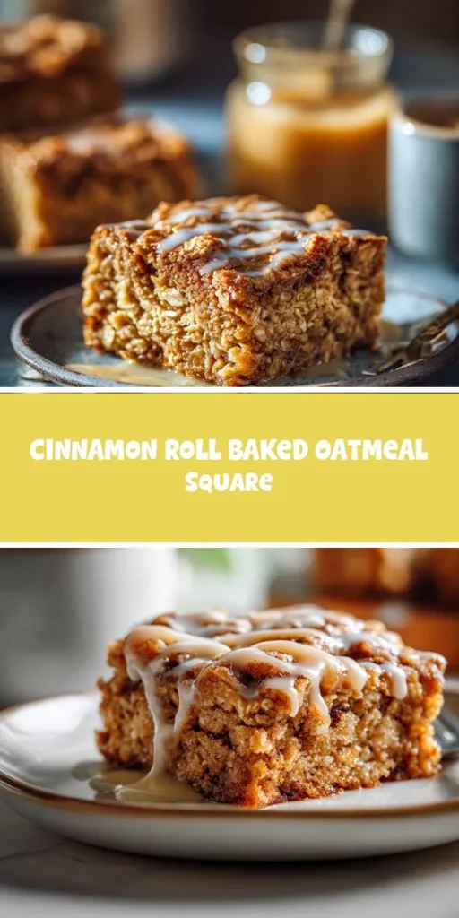 Create a breakfast that combines the best of both worlds with this easy pancake recipe and a touch of cinnamon roll goodness! These Cinnamon Roll Baked Oatmeal Squares are a perfect meal prep option,
